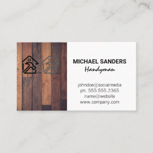 Home Repair Logo Wood Business Card