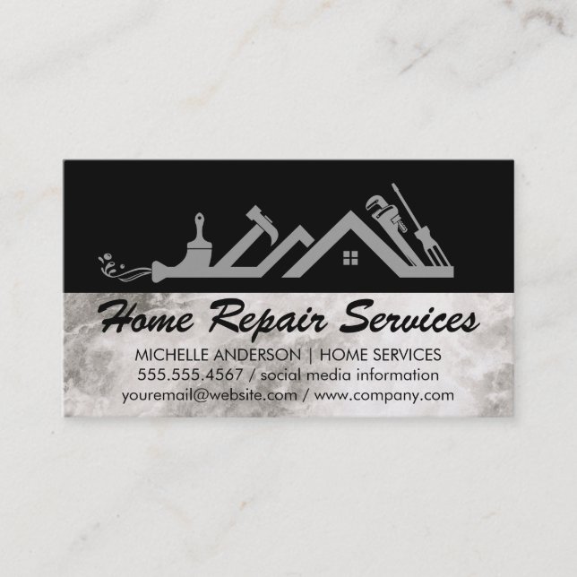 Home Repair Maintenance Building Services Business Card (Front)