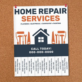 Home Repair Services Tear Off Strips Flyer