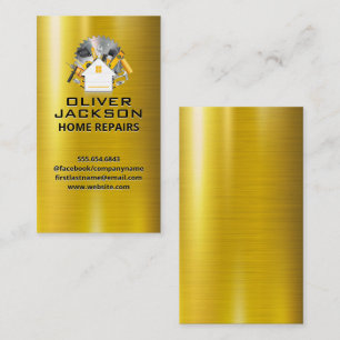 Home Repair Tool Box Gold Metallic Business Card