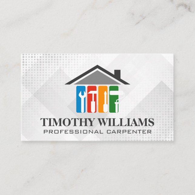 Home Repair Tools | General Contractor Business Card (Front)
