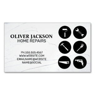 Home Repair   Tools   Handyman Magnetic Business Card