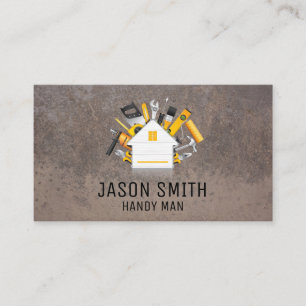Home Repair Tools   Metal Background Business Card