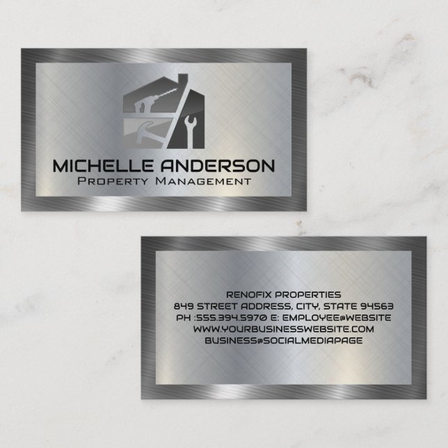 Home Repair Tools | Metal Business Card (Front/Back)