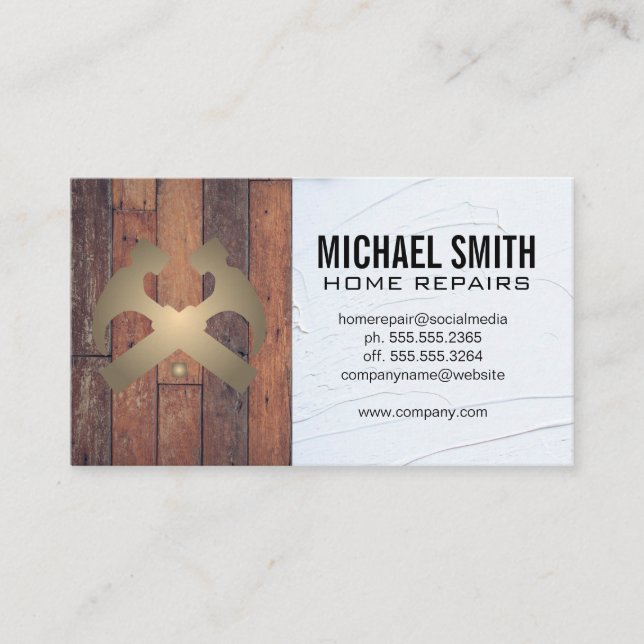 Home Repair | Wood and Spackle Business Card (Front)