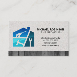 Home Repairman Tools   General Contractor Business Card