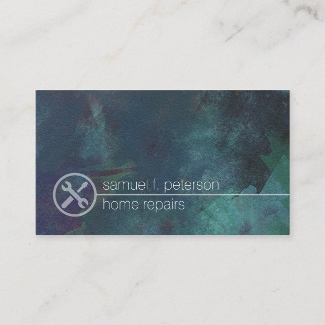 Home Repairs Handyman Tools Icon Skilled Trade Business Card (Front)