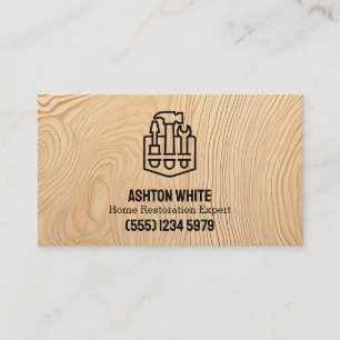Home Restoration Faux Plywood Business Card