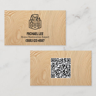 Home Restoration Plywood Custom QR Business Card