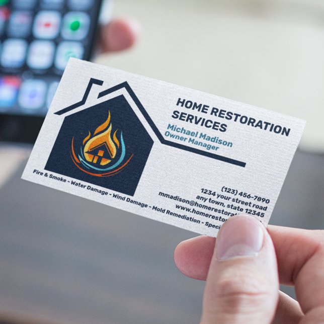 Home Restoration Services Business Card (Creator Uploaded)