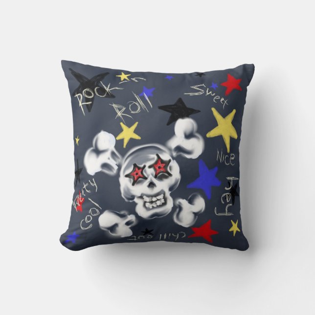 Home - Rock'n'Roll Skull Cushion (Front)
