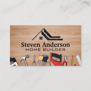 Home Roof Logo Construction Hand Tools Business Card