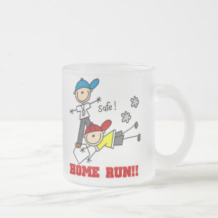 Home Run Baseball Frosted Glass Coffee Mug