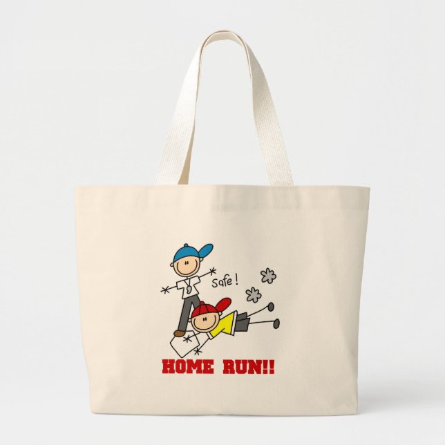 Home Run Baseball Large Tote Bag (Front)