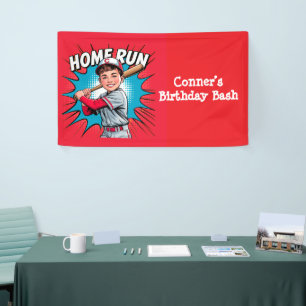Home Run Boy Baseball Birthday Bash  Banner