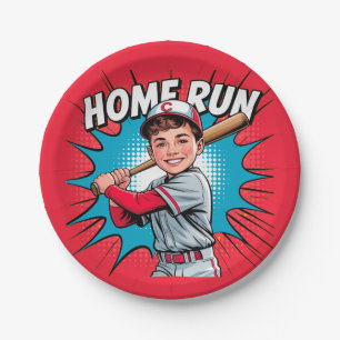 Home Run Boy Baseball Birthday Bash Paper Plate