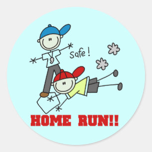 Home Run Boys Baseball Tshirts and Gifts Classic Round Sticker