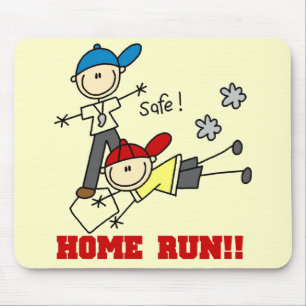 Home Run Boys Baseball Tshirts and Gifts Mouse Mat