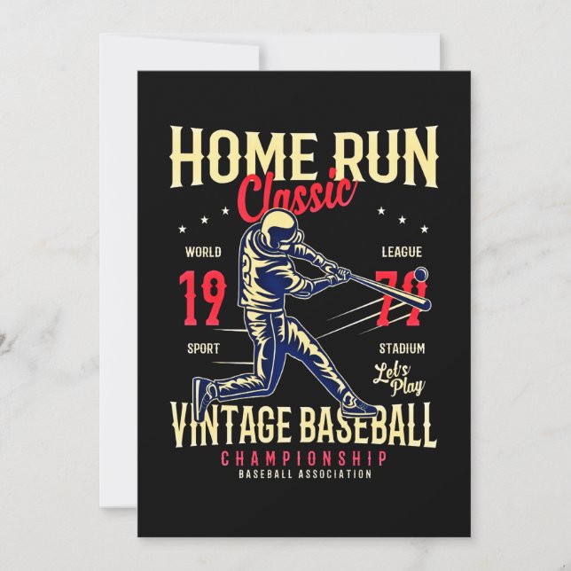 Home Run Classic Vintage Baseball Championship Holiday Card (Front)