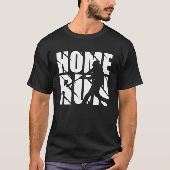 Home run design baseball player and baseball Pullo T-Shirt (Front)