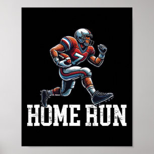 Home Run Funny Bysebyll Footbyll Mash-up Poster