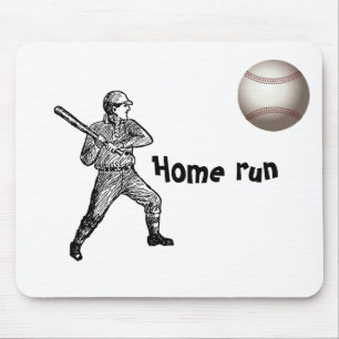 Home Run Game Team Coach Sports Ball Fun Baseball Mouse Mat