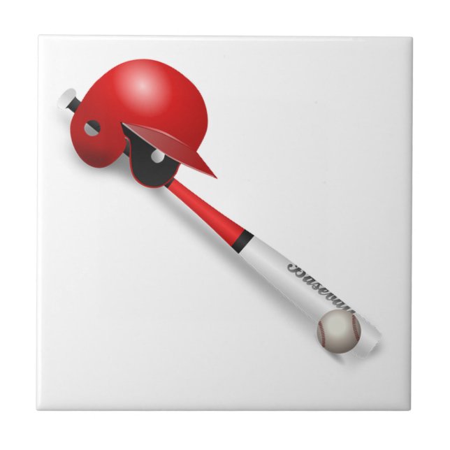 Home Run Game Team Coach Sports Ball Fun Baseball Tile (Front)
