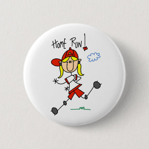 Home Run Girls Softball T-shirts and Gifts 6 Cm Round Badge