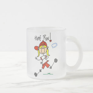 Home Run Girls Softball T-shirts and Gifts Frosted Glass Coffee Mug
