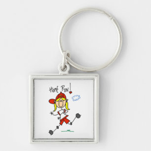 Home Run Girls Softball T-shirts and Gifts Key Ring