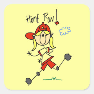 Home Run Girls Softball T-shirts and Gifts Square Sticker