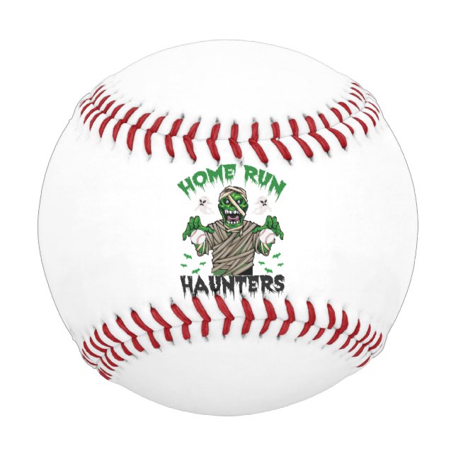 Home Run Haunters Funny Spooky Halloween Zombie Baseball (Front)
