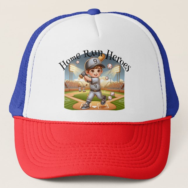 Home Run Heroes Kids Baseball Hat (Front)
