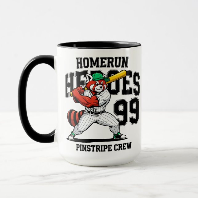 Home Run Heroes, Red Panda Crew Mug (Left)
