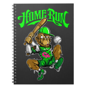 Home Run Monkey Baseball Notebook