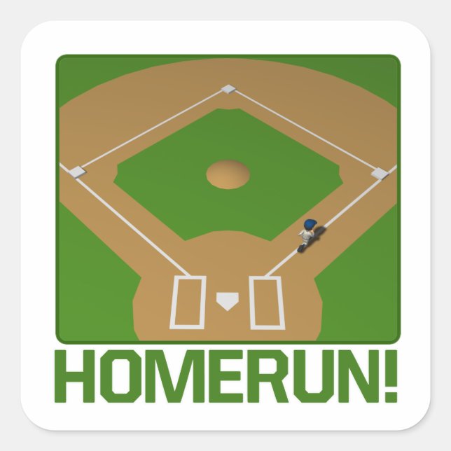 Home Run Square Sticker (Front)
