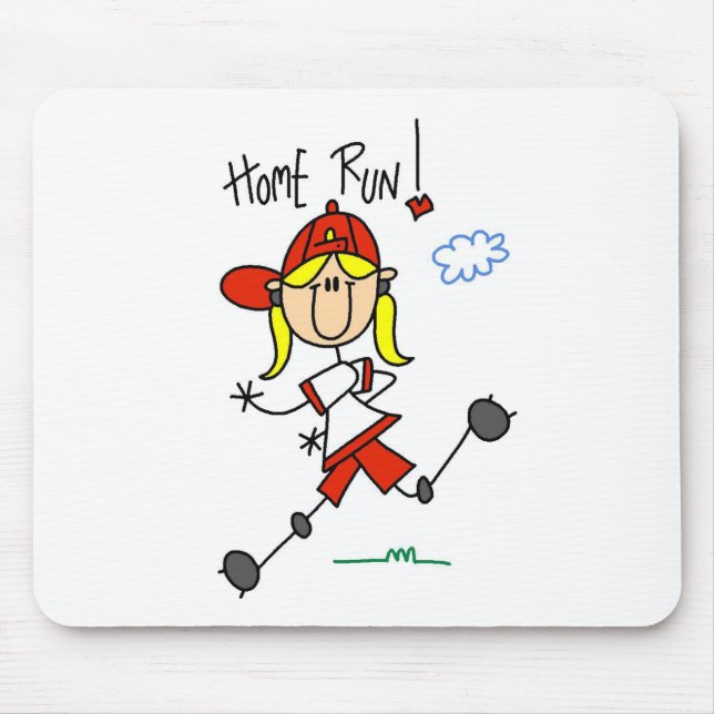 Home Run! Stick Figure Mousepad (Front)