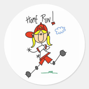 Home Run! Stick Figure Sticker