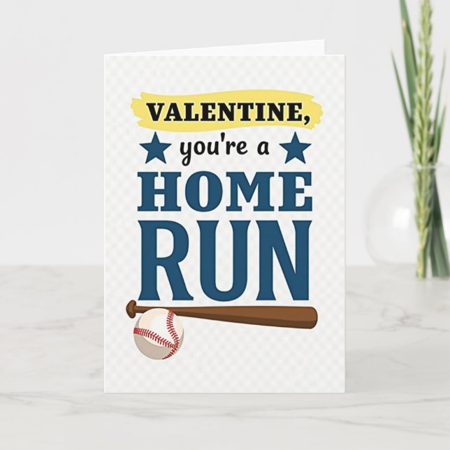 Home Run Valentine Baseball Card (Front)