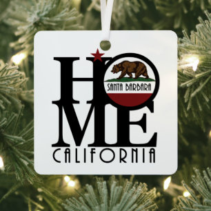 HOME Santa Barbara California Metal Tree Decoration