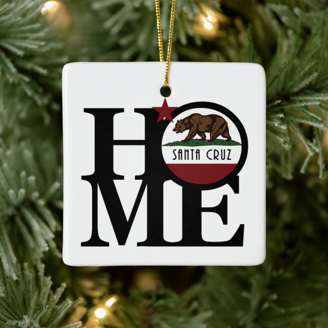 HOME Santa Cruz California Ceramic Ornament (Tree)