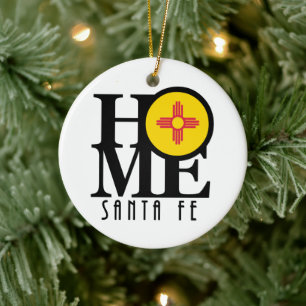 HOME Santa Fe New Mexico Ceramic Tree Decoration