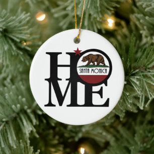HOME Santa Monica California Ceramic Tree Decoration