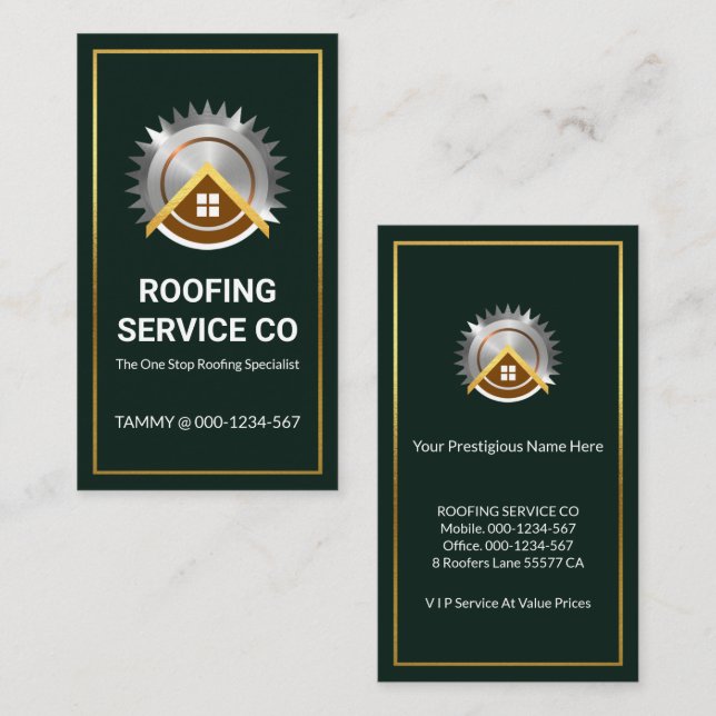 Home Saw Rooftop Construction Building Business Card (Front/Back)
