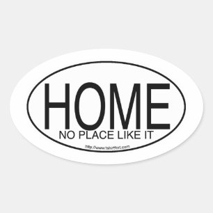 Home Saying Euro Oval Decal Style Slogan  Sticker