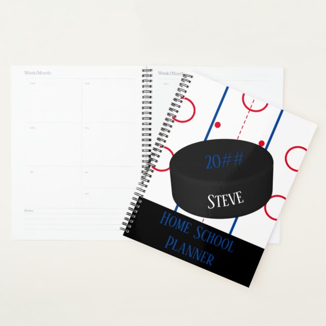 Home School Ice Hockey Puck Rink Custom Planner (Display)