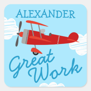 Home School Praise Kids Name Square Sticker