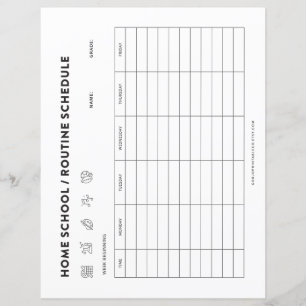 Home School Schedule Kids Routine Organiser