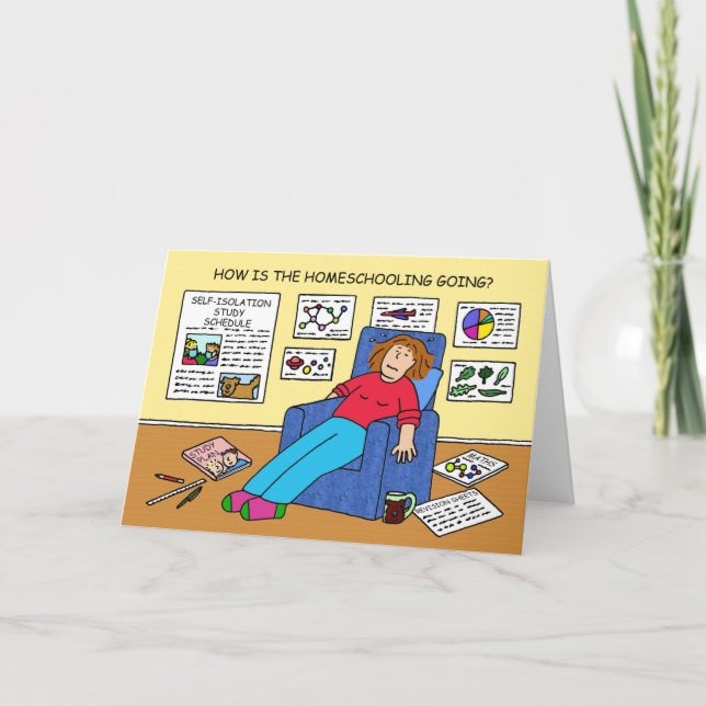 Home Schooling Exhausted Mother Card (Front)
