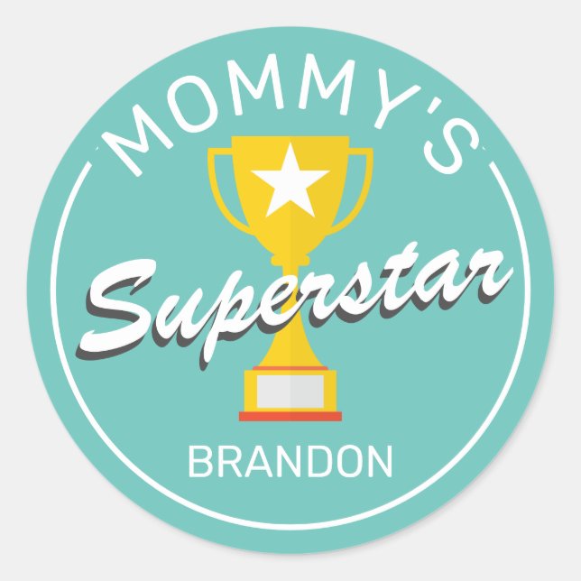 Home Schooling Kids Reward Name Classic Round Sticker (Front)
